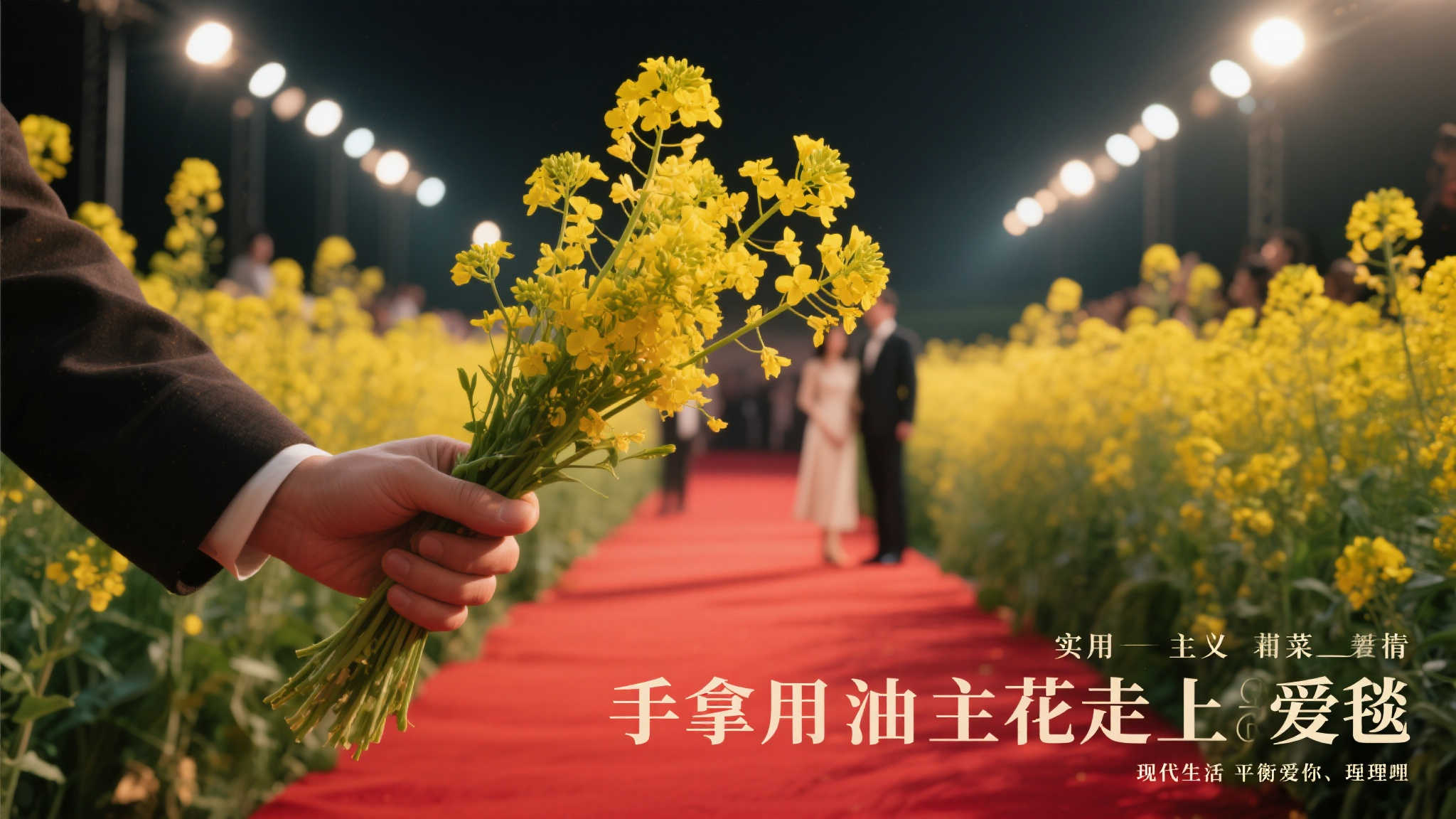 手捧油菜花走上红毯，期待《实用爱情》上映！